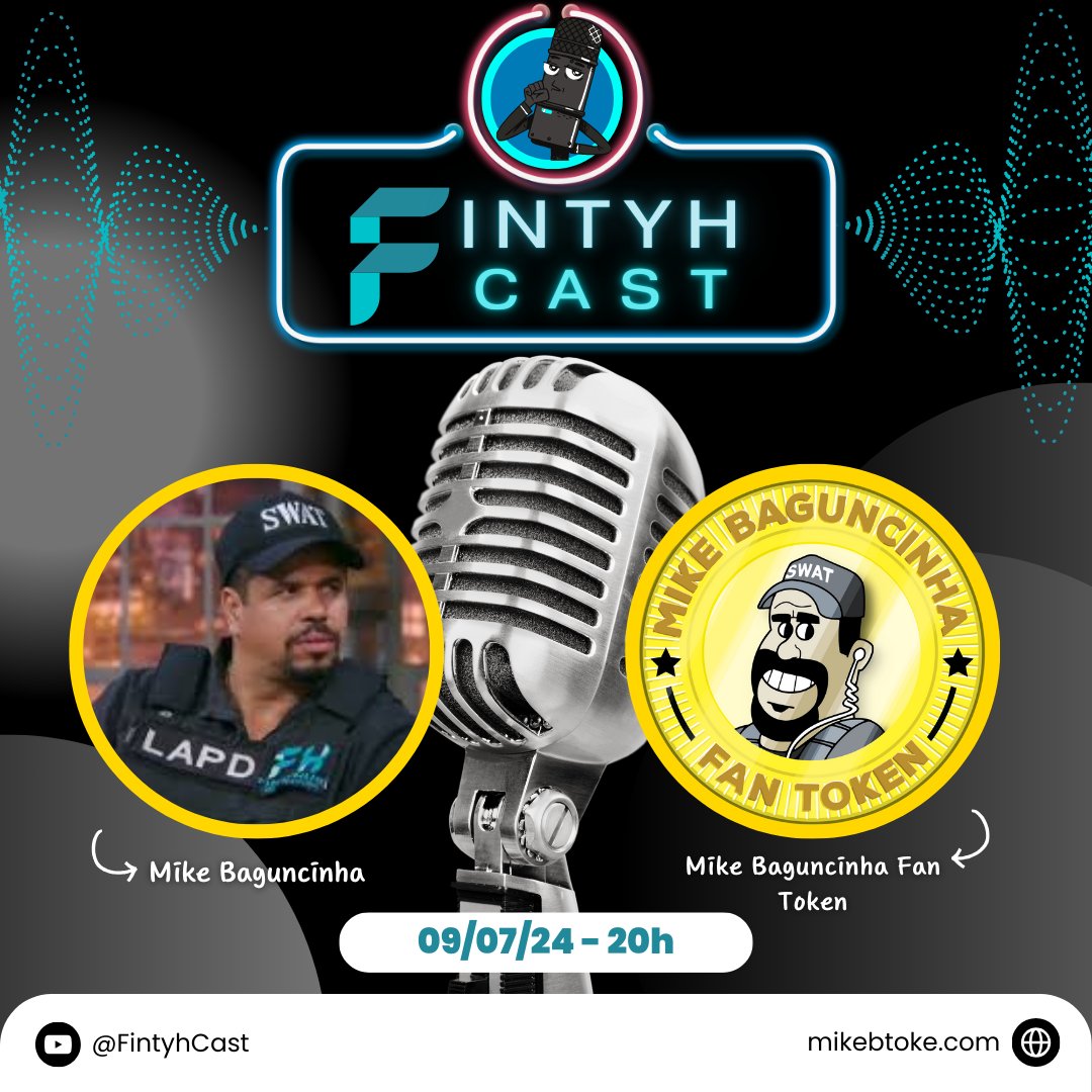 mikebtoken's tweet photo. 🎙 Estreia do FinthCast Hoje! 🎙

Você está convidado para o primeiro episódio do FinthCast! 🎉 

Hoje, teremos a honra de receber o lendário Mike Baguncinha junto com a equipe da Fintyh para um bate-papo exclusivo sobre o Mike Baguncinha Fan Token.
 E claro, não faltarão as histórias épicas de missões que só o Mike pode contar! 🚀

🗓Quando: 09/07/2024
🕖 Horário: 20h00m
📺 Onde assistir: https://t.co/vA9wQJ7MN1

Prepare-se para uma noite cheia de insights, aventuras e muita diversão! Ative o lembrete e junte-se a nós nesta estreia imperdível! 

#FintyhCast #MikeBaguncinha #FanToken #Cripto #Aventura #Estreia #LiveStreaming
