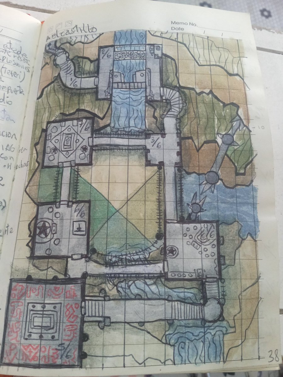 Proteus100's tweet photo. #dungeon24 junio: necropolis hundida en las profundidades!
Gente serpiente egipcia y criaturas de cthulhu! Tambien terminé la primera semana de julio, pronto lo subiré. #dungeon #megadungeon #dungeonmap #watercolor https://t.co/HRg0EloR8A