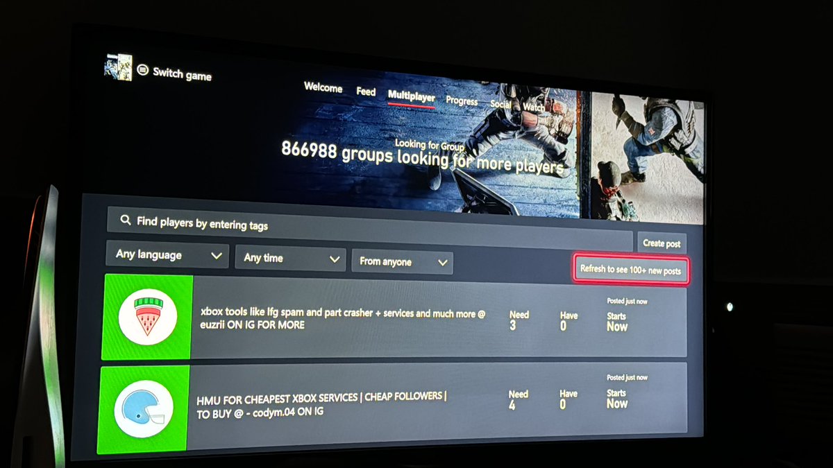 DJRyanEvan's tweet photo. @XboxSupport can you guys please fix the lfg for rainbow six siege, like come on please fix it. https://t.co/MDHdMsyzev