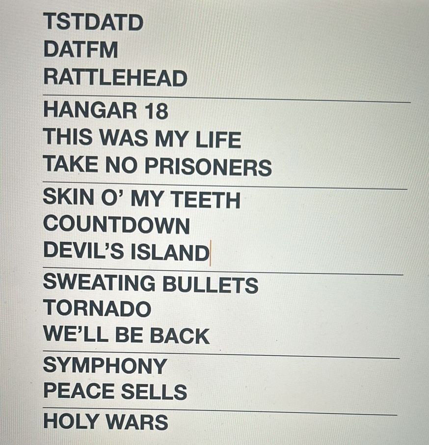 Megadeth's tweet photo. Build your dream #DestroyAllEnemiesTour setlist in the comments https://t.co/pVfjkKs1Um