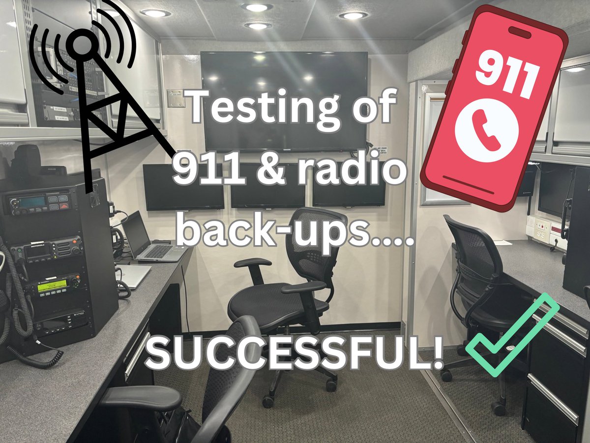 ErieCountyESU's tweet photo. Our dept & partners at CPS tested capabilities to run 911 & radio systems from an alternate location-it was a success ๐ ! #ecdhses: #plan #train #prepare for the worst-case! #communitysafety #preparedness #cantstopwontstop #communications #911 #radios #Backups ๐ โ๏ธ ๐๐ก๐ถ https://t.co/y6o84OA8vO