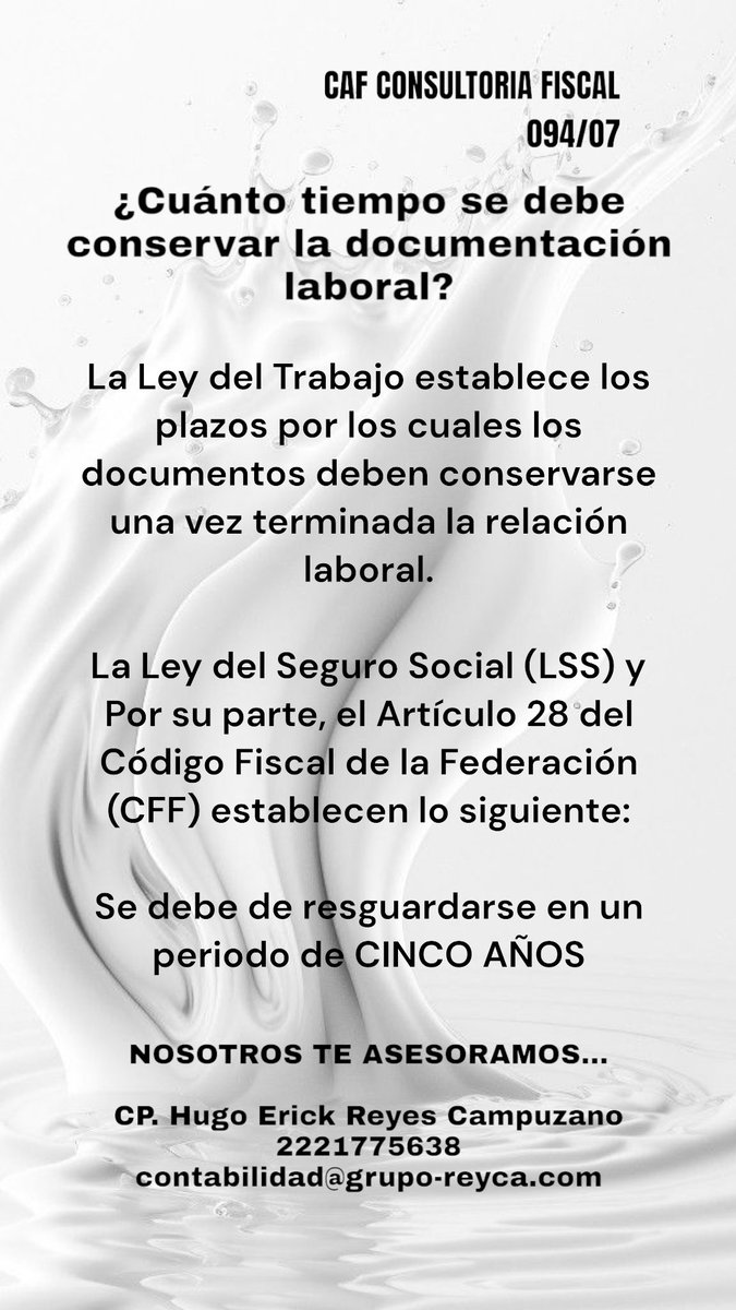 ReycaAgua's tweet photo. NOSOTROS TE ASESORAMOS
CP. Hugo Erick Reyes Campuzano
2221775638
contabilidad@grupo-reyca.com https://t.co/AWfIryB0bK