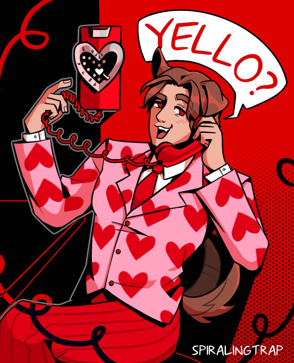 spiralingtrap's tweet image. friendly fire for user tealswamp #artfight2024 i love you mr. money