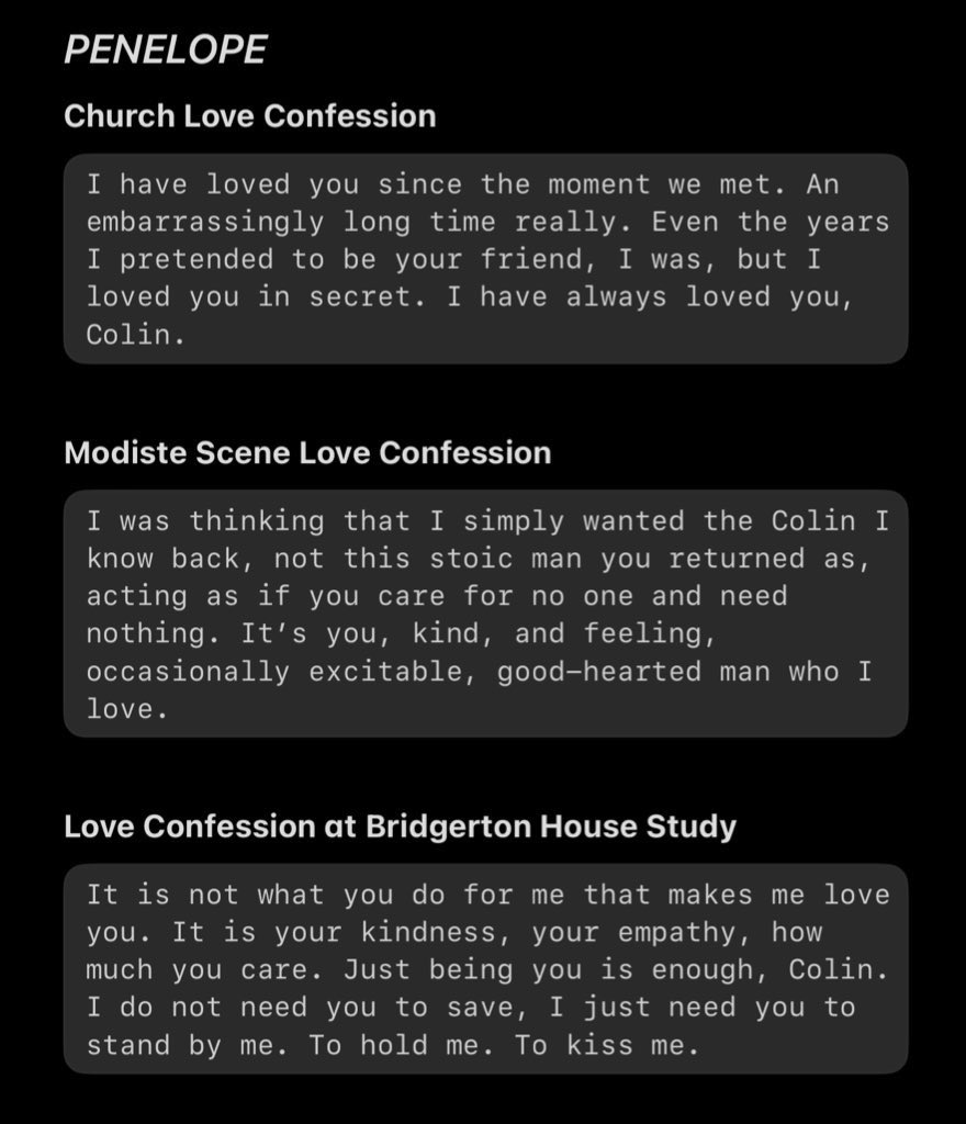 piratecolin's tweet photo. y’all i typed out polin’s love confessions and no wonder people can’t remember colin’s, they’re basically novels 🥹 #polin #bridgerton #loveconfessions https://t.co/KV2fdC0nVn