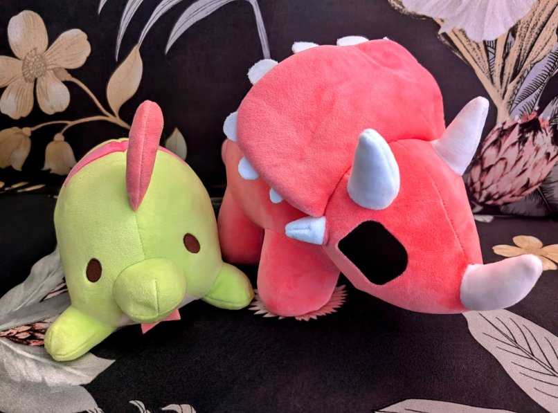 Got one funny Trike Plushie and named him Fred, he's now friends with Plipo.  🦖😁