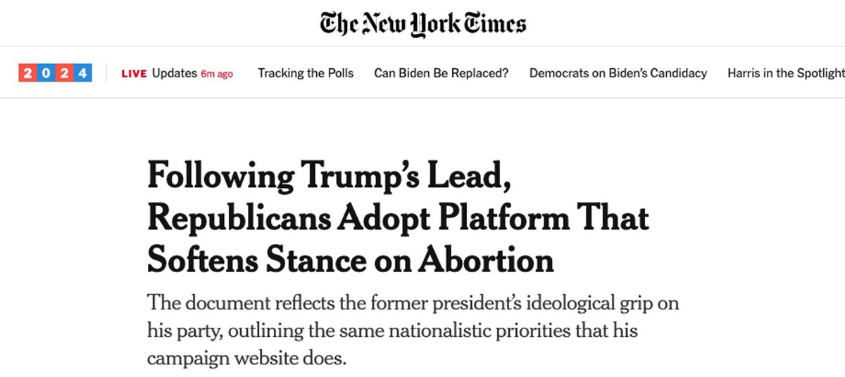 readTPA's tweet image. The media is lying about the GOP's stance on abortion. Today's newsletter: readtpa.com/p/the-media-is…