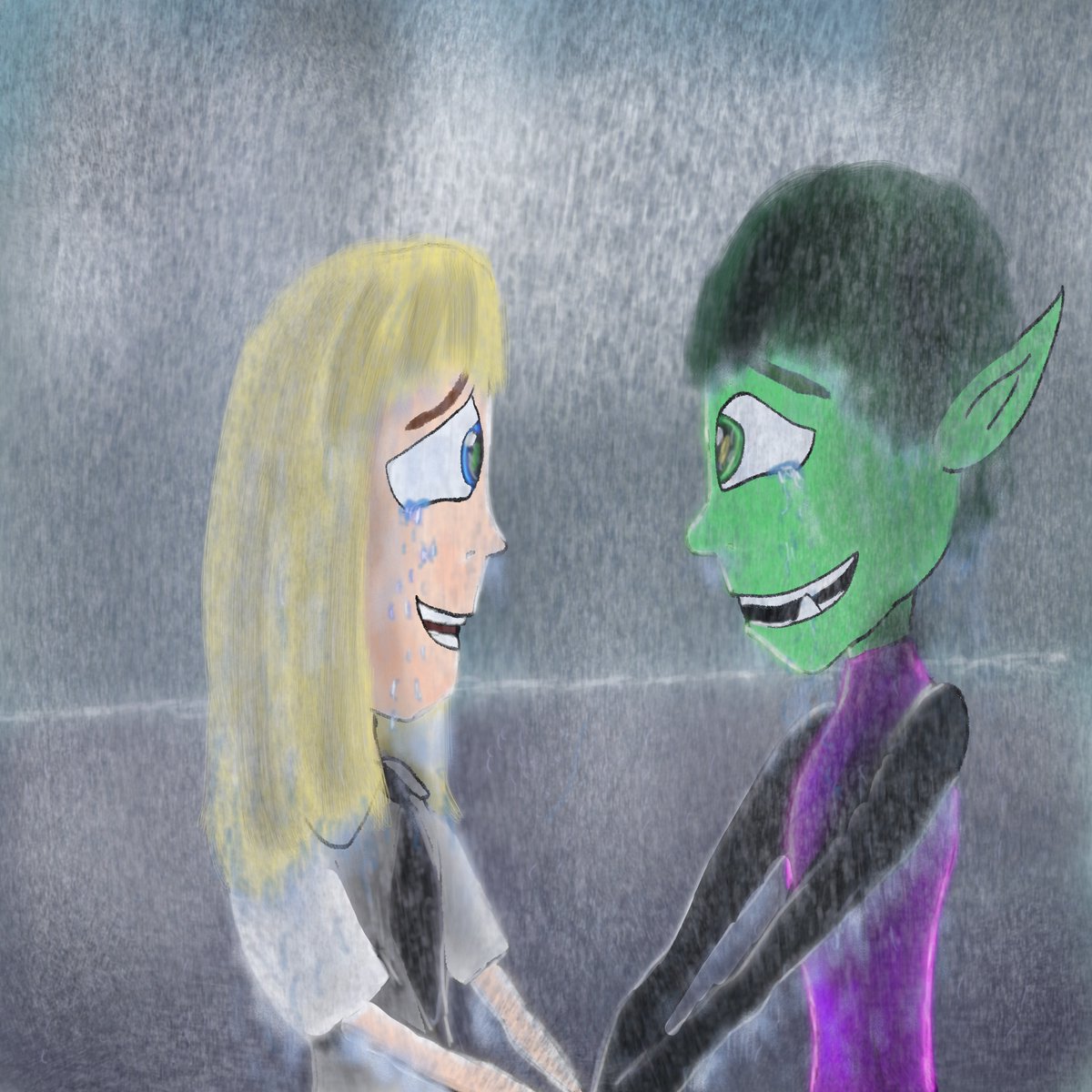 RegretsNoah's tweet photo. Reconciliation in the Rain #BBTerra #TeenTitans #BeastBoyxTerra https://t.co/fIBOpLD5NL