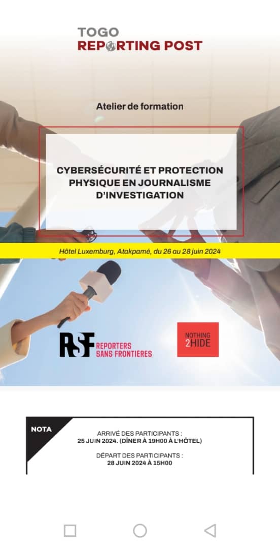 TogoReporting's tweet photo. Merci à RSF et à NNORTHING2HIDE
@JeanMarcbOURGUIGON
@ArnaudOuedraogo,@MaximeApevinyekou
Pour cette formation riche en connaissance d'outils https://t.co/ihYRRdOmKK