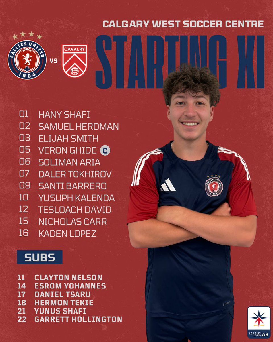 STARTING XI ⚽️

#League1 #League1Alberta #CalliesUnited #CalliesUnitedL1 #ForgedInUnity #DrivenByPassion