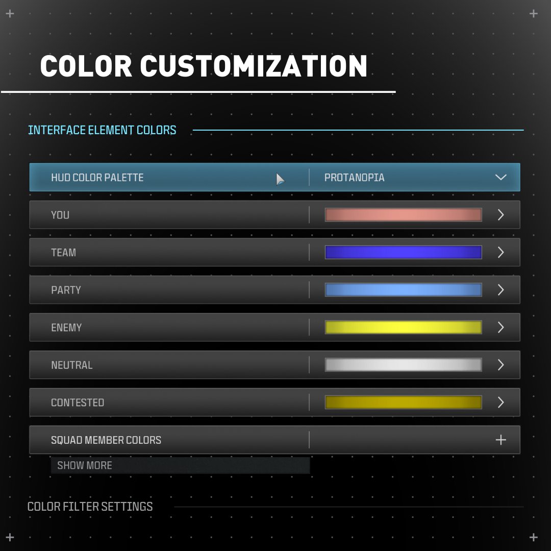 Activision's tweet image. Our Color Customization Menu makes it easier for colorblind and low-vision players to recognize color-coded elements inside Call of Duty®: Modern Warfare® III.
This feature offers the control and precision needed for a truly accessible gameplay experience. 🎮