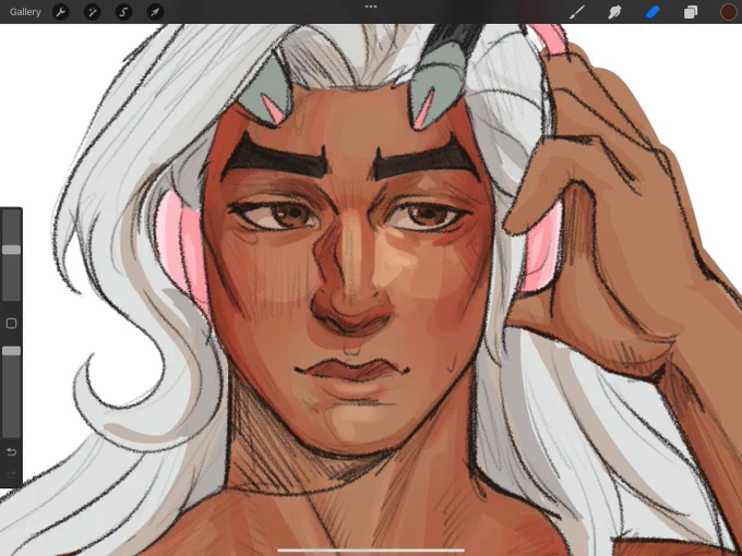 i like the sketch face more than the rendered face pls help me how do i fix the rendered face to look like the sketch face