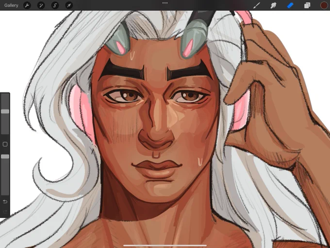i like the sketch face more than the rendered face pls help me how do i fix the rendered face to look like the sketch face