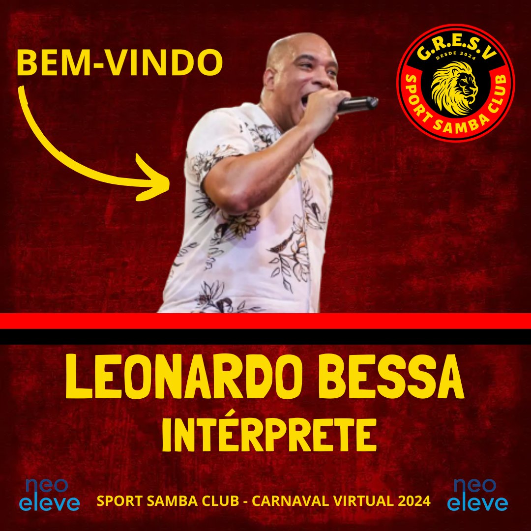 SportSambaClub's tweet photo. ✅ BEM-VINDO! Leonardo Bessa será o intérprete do Sport Samba Club em 2024. Experiente, Bessa foi intérprete oficial do Salgueiro de 2011 a 2018 e também trabalhou em escolas como Acadêmicos do Tucuruvi, Renascer de Jacarepaguá, São Clemente e Paraíso do Tuiuti. https://t.co/PCrAoHtOm0