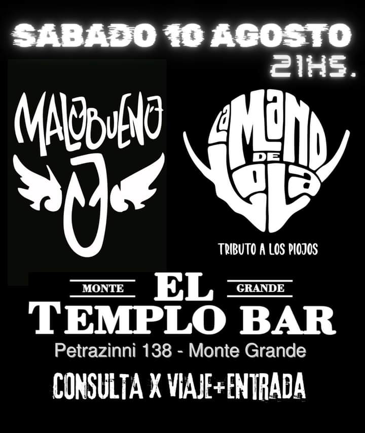 🛑 PRÓXIMA FECHA!

📍 El Templo Bar ( Monte Grande)

🕘 21hs.

junto a La Mano de Lola 

🚍 Mandanos mensaje x entradas y bondi!