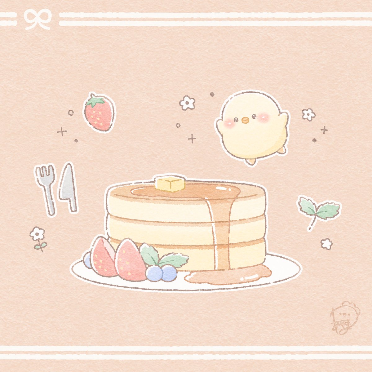 ayamarukobo's tweet photo. おっきなパンケーキ〜♡

#パンケーキの日 #まんまるぴよこ #ゆるいイラスト #illustration https://t.co/GMCXS1qR6b