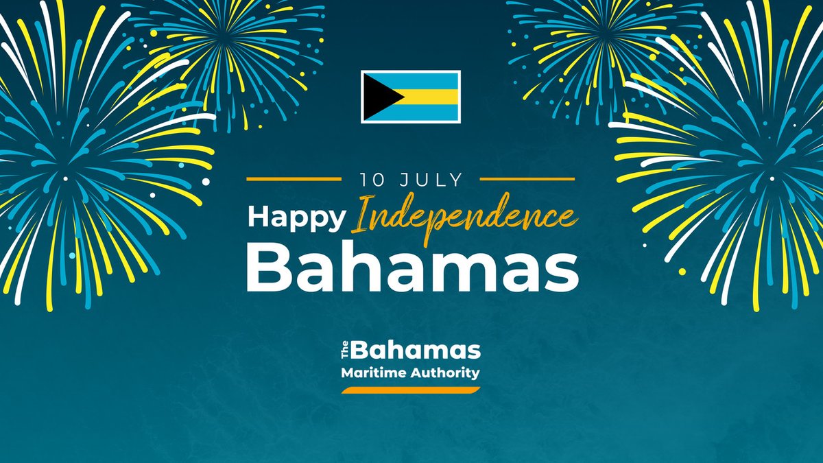The Bahamas Maritime Authority proudly celebrates our nation's rich history and vibrant culture.

Forward. Upward. Onward. Together. 

Happy Independence Bahamas!

#BahamasIndependence #BahamasMaritimeAuthority