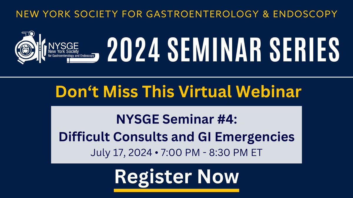 Join us next week for our virtual seminar on Difficult Consults and GI Emergencies! Registration is closing soon: buff.ly/4bx5Dxr