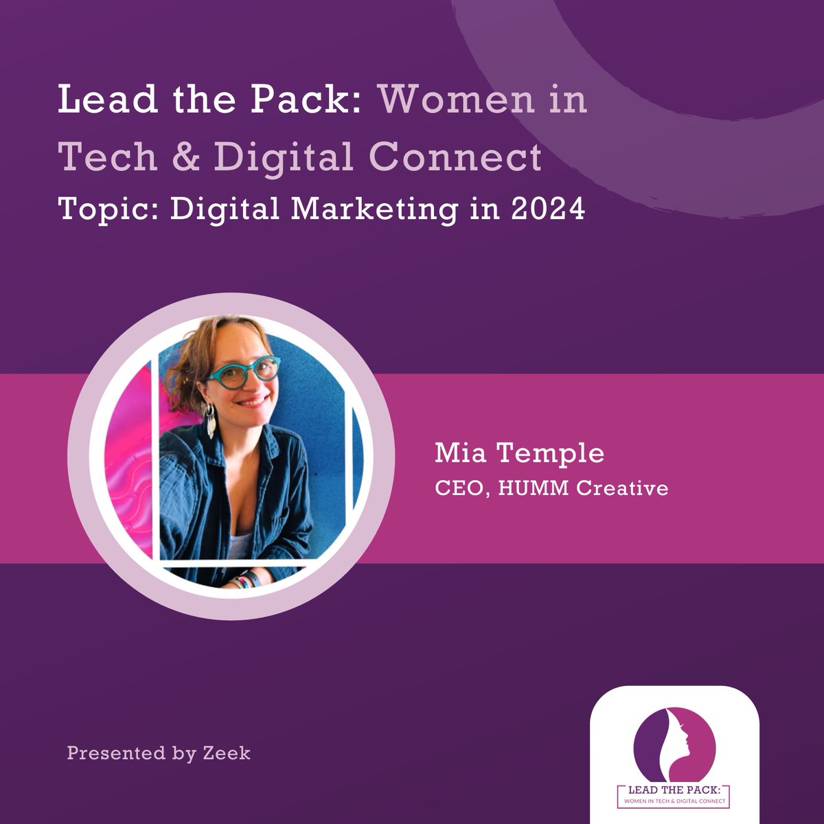 zeektek's tweet photo. New panelist alert! We're thrilled to add one more marketing expert to our already elite group of panelists for next week's Lead the Pack: Women in Tech &amp; Digital Connect networking event. 

If you haven't gotten your FREE tickets yet - don't wait! 
https://t.co/eJm17hxQSy https://t.co/RSCiCnCNg3