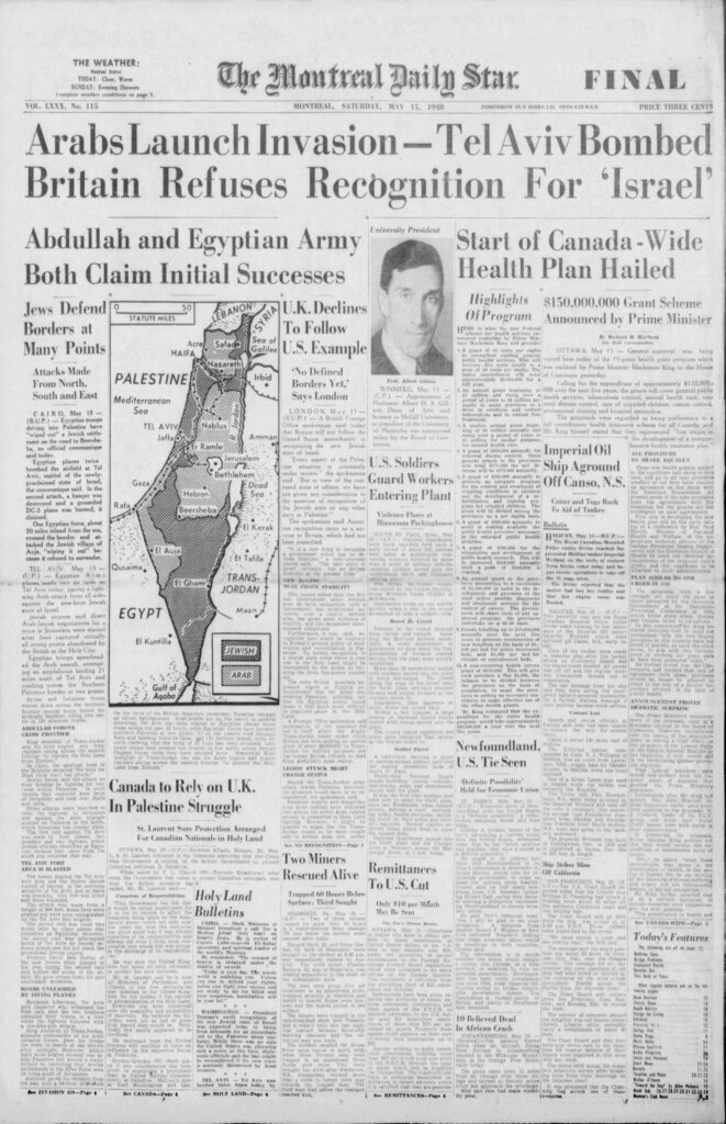 VerminusM's tweet photo. People are confused about who invaded Palestine in 1948. At the time, there was no confusion... https://t.co/Slpetua3Xj