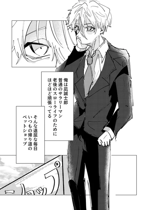 ngro なぎれお 会社員ng×人外ro  「君に見つかる」(2/14)  ペットショップのカメレオンに一目惚れする会社員ngのお話です(if) ※色々許せる方向け