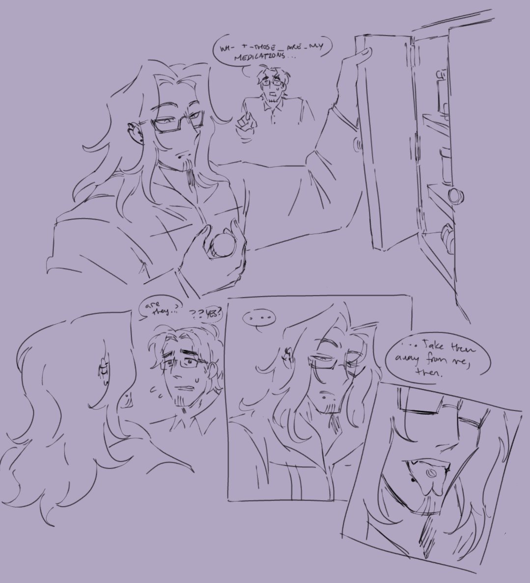 [oc] drawpile sketches.. au for tybalt where being a real person just makes him worse 