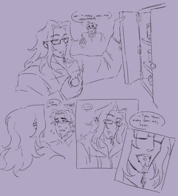 [oc] drawpile sketches.. au for tybalt where being a real person just makes him worse 