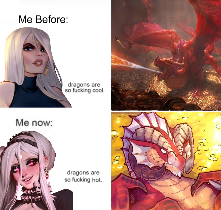 🤍: Speaking of which where's a dragon I can sleep wi-

... I mean slay.