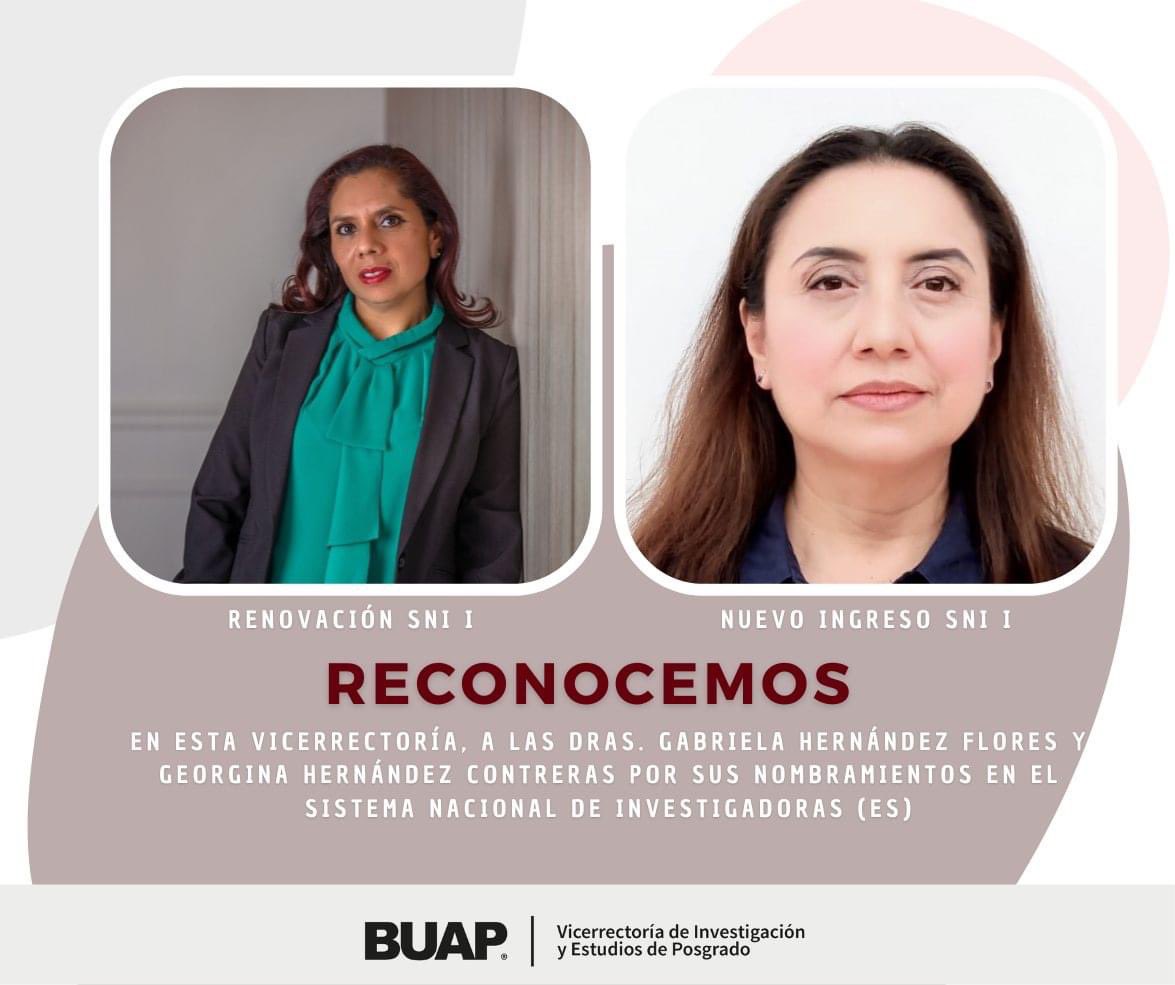viepbuap's tweet photo. En la vice sentimos orgullo de que dos académicas investigadoras reconocidas este año por el SNII, formen parte del personal colaborador de esta dependencia @BUAPoficial Dra. Gaby y Dra. Gina gracias por su empeño.
#VIEPBUAP #MujeresInvestigadoras #IgualdadyNoDiscriminación https://t.co/aGsBSJXjjs