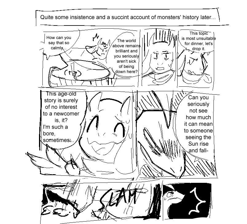 scribzag24's tweet photo. grovyle meets toriel but it goes poorly https://t.co/83nT4u1MO0