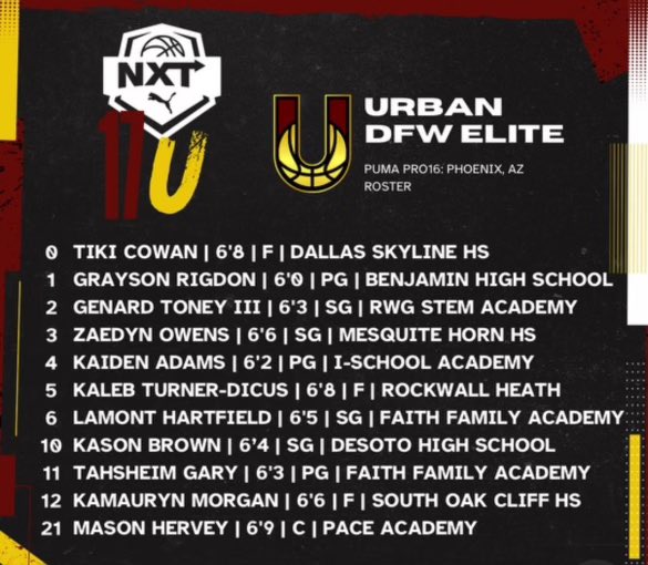URBANDFWELITE's tweet photo. #CollegeCoaches We Will Be Competing This Live Period in Phoenix,AZ @PRO16League ‼️

We’ve attached our Roster &amp; Schedule for the Week‼️

We Have Some Hungry Tough Guys That Are Ready to Compete On Both Ends‼️

#UrbanDfwElite 
#Phoenix 
#LivePeriod
#OpenPeriod 
#TwoWayPlayers https://t.co/1W8HkYvktL