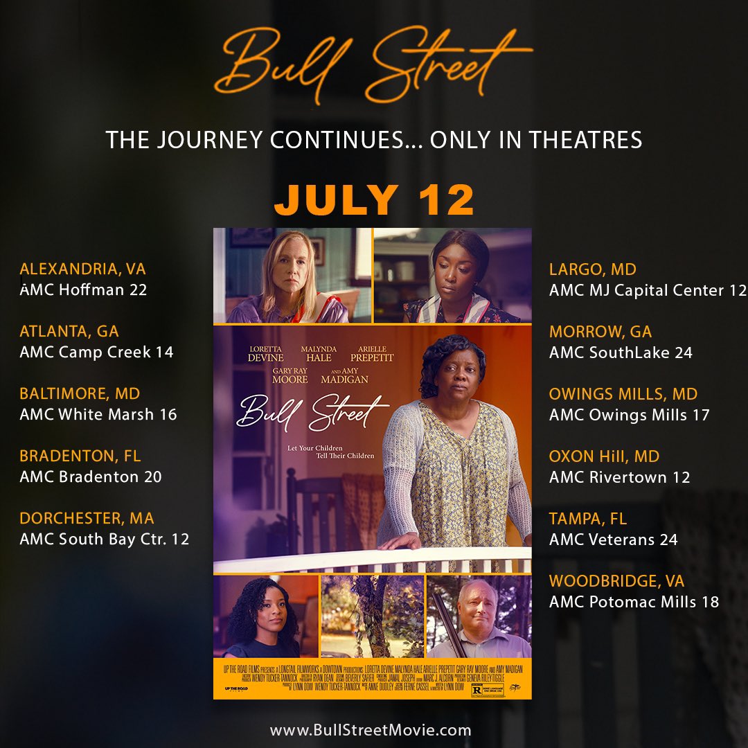 BullStreetMovie's tweet photo. Bull Street Movie continues up the East Coast! 
Get your tickets!!!

#movies #theatre #bigscreen #2024 https://t.co/1BMMIzMmv4