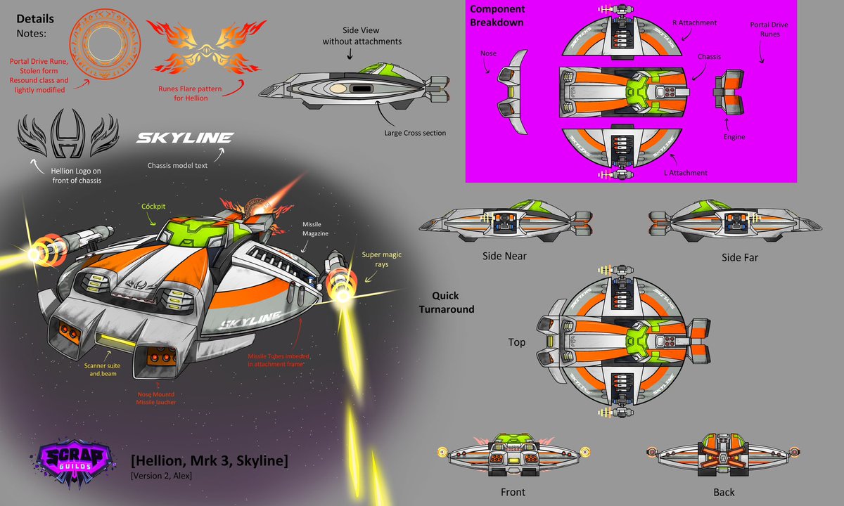 comicenginealex's tweet image. #PortfolioDay heeeeey! I’m Alex I worked on the TV series “Archer”, made spaceships for the game “Scrapper Guilds”, make concept art for pre-production and draw really cool machines! Lets chat!