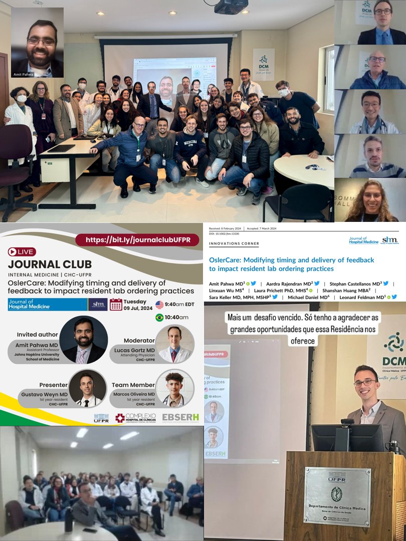 GortzMD's tweet photo. The pleasure was all ours @Pahwa!
✅1st international Journal Club in our residency program in Brazil! 🇧🇷
@SocietyHospMed @JHospMedicine @Hopkins_GIM 
@HopkinsHospMed @medpedshosp @hvpaa #highvaluecare https://t.co/bJTOKG9FuI