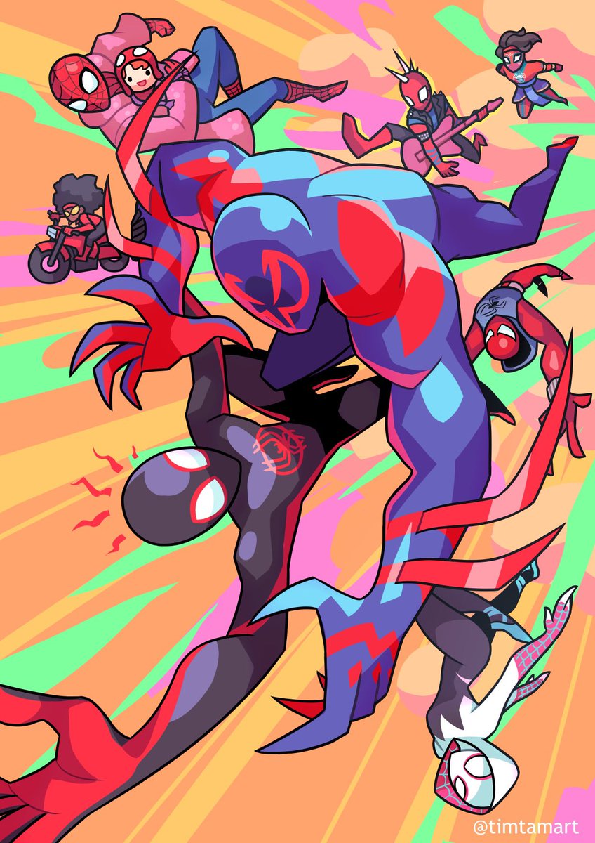 timtamart's tweet image. Here we go again. I’m Tam and I love making fun group compositions with lot’s of bright colours! #PortfolioDay