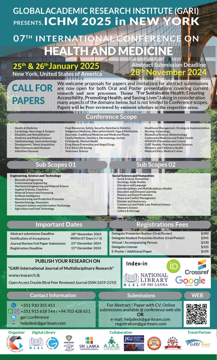GARIConferences's tweet photo. Call for Papers &amp; Online submit - https://t.co/CtAlpMVIDb https://t.co/I6HVgV0vkQ