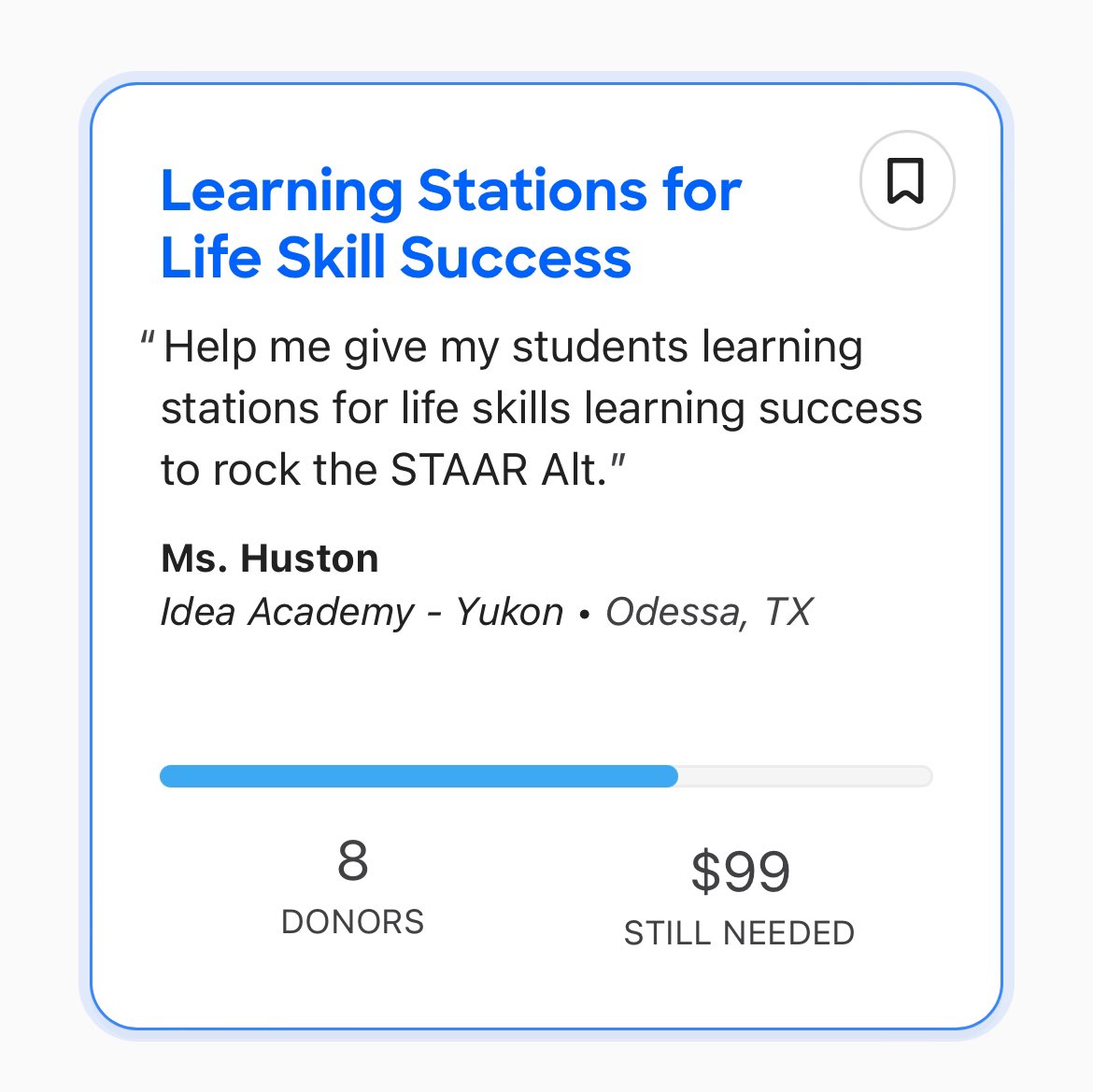Teacher2Amazing's tweet photo. Please #Repost ALMOST FUNDED RT Expires July 19th Help give life skills students learning stations for STAAR Alt stations. $99 needed for full funding. #donorschoose #teachers #teacher #clearthelist #teachertwitter #clearthelist2024  @ClearTheList1 
https://t.co/tpCRE4jdle https://t.co/8IvPWOjG8t