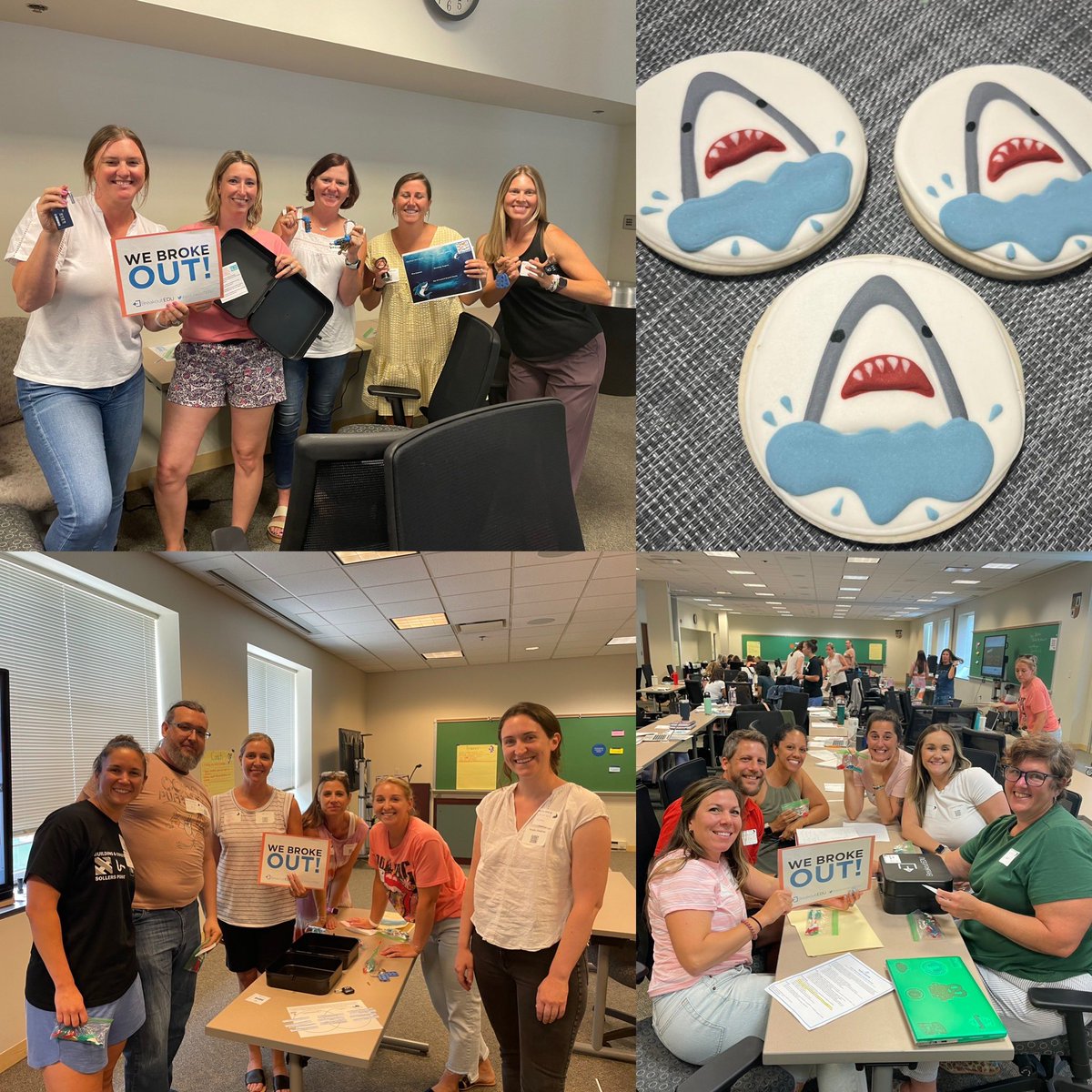 kellprice14's tweet photo. Learn about roles of the SDT &amp; student centered coaching, then show what you know by “breaking in!” It was a swimmingly good time presenting to this shiver of sharks. #sharkweek @sdtCalhounRES @Jill_Snell81 https://t.co/MRf8SPRNap