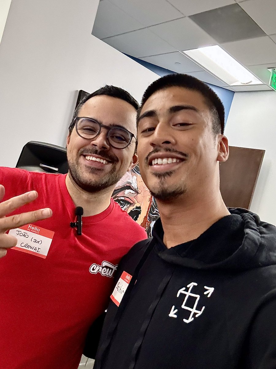 Great to hang and deep dive into Agentic AI with <a href="/joaomdmoura/">João Moura</a> from <a href="/crewAIInc/">CrewAI</a> at <a href="/officelogicmia/">The Hub @ Office Logic</a> today!