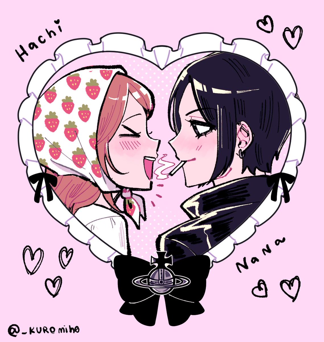 _Kuromih0's tweet photo. Hachi e Nana 🍓✨ https://t.co/rYPy73Ecf3