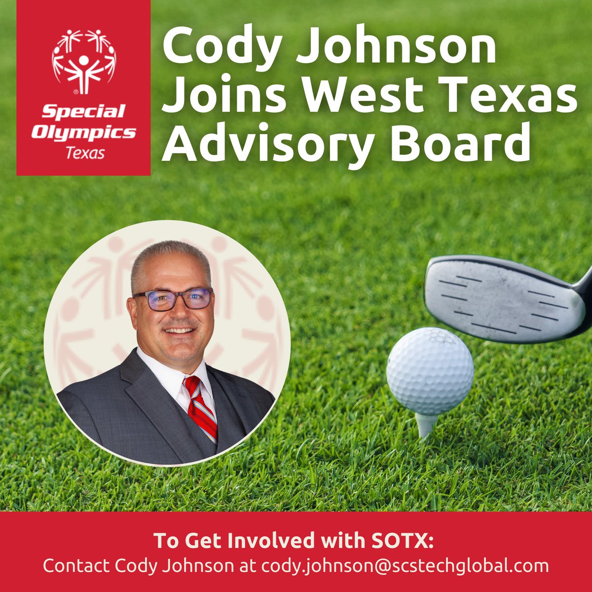 SCS_Tech's tweet image. CEO Cody Johnson has joined the Special Olympics Texas (SOTX) West Texas Advisory Board. Cody will be serving as chair for golf tournament fundraisers. Stay tuned for more updates on how you can get involved!

#SCSTechnologies #SOTX #PlayUnited