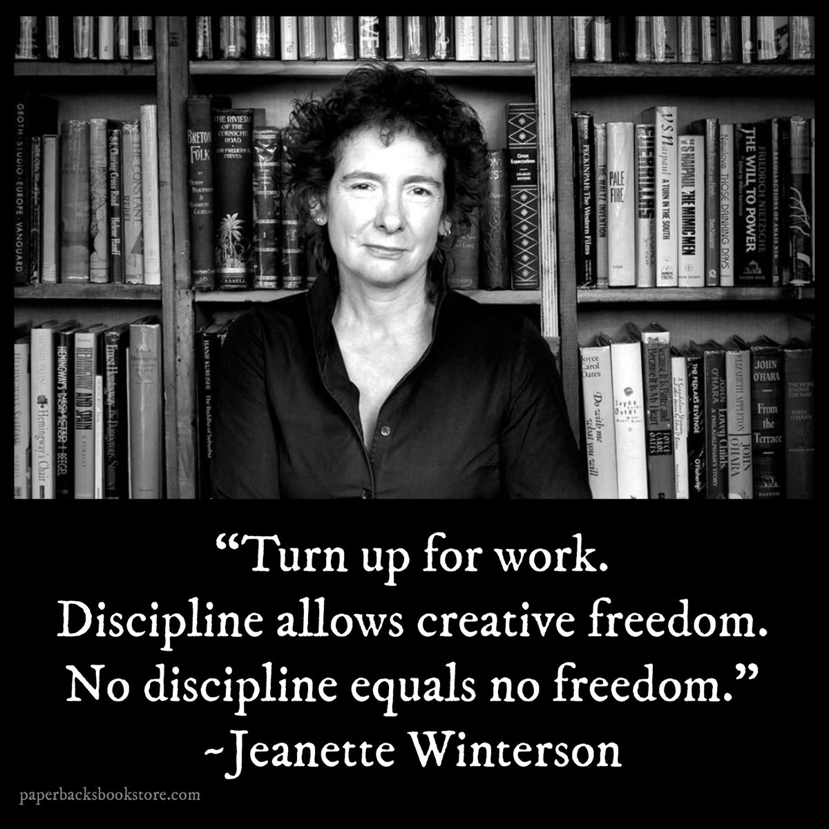 Paperbacks_Plus's tweet photo. 🖤✒️📖
“Turn up for work. Discipline allows creative freedom. No discipline equals no freedom.” ~Jeanette Winterson
#showup #Turnupforwork #Discipline #creativefreedom #creativity #Nodiscipline #nofreedom #JeanetteWinterson #artofwriting #onwriting #writer #storyteller #writing https://t.co/IGG427VJND