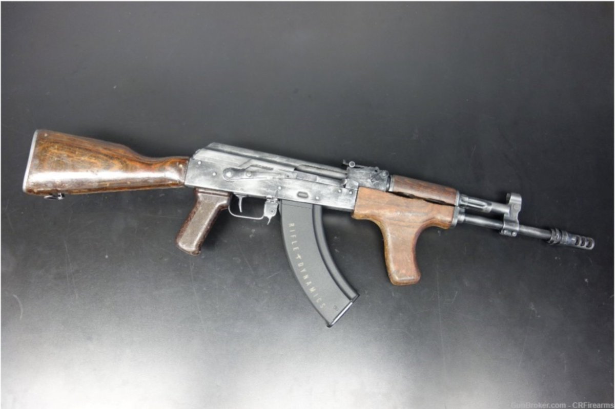 GunBroker's tweet photo. It's #TriviaTuesday!
The front-end design of the RD 700 moves the center of gravity closer to the body vastly improving the handling of this full-length AK.
See this Rifle Dynamics RD 700 AK in 7x62x39mm here: https://t.co/bsbFHBlE7r
#AK #RifleDynamics #GunBroker https://t.co/5yRvtZyejg