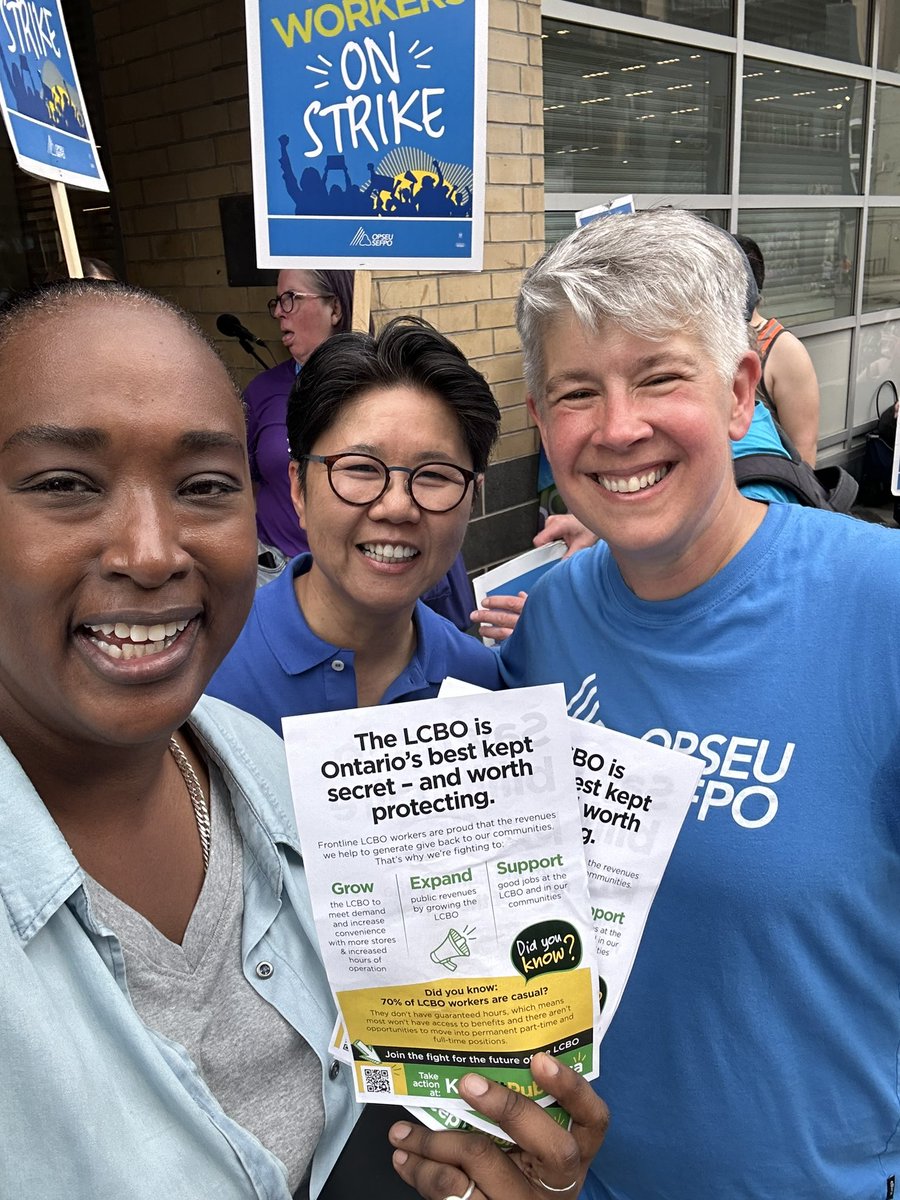 JILLSLASTWORD's tweet photo. Proud to stand w @OPSEU 
workers today!They deserve fair wages and benefits too! LCBO 2.5B revenue last yr helped fund PUBLIC edu and health care. Instead Premier Privatization Ford is out to put profit over people yet again! KEEP PUBLIC $ PUBLIC!

#ONpoli #fordsdrysummer #onlab https://t.co/AGcQoWyYi9