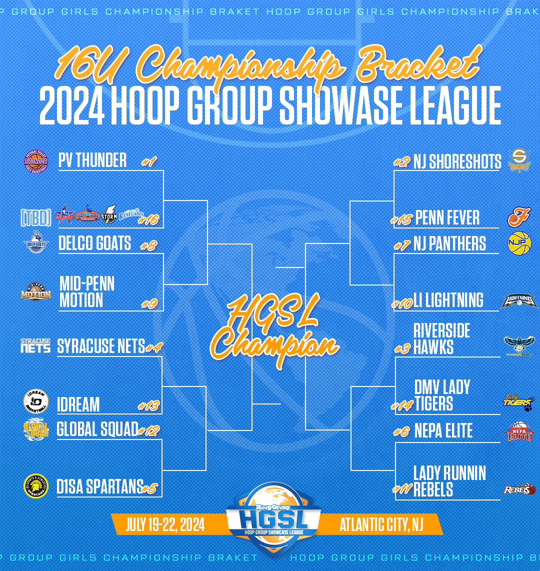 hgsl_girls's tweet photo. Who will be crowned HGSL champion?!
📍 Atlantic City, NJ
🗓️ July 19th-22nd
🏆 17u, 16u, 15u HGSL Champions
Coaches Packet: https://t.co/AOfCYN9ajB https://t.co/1LSBB2I7oG