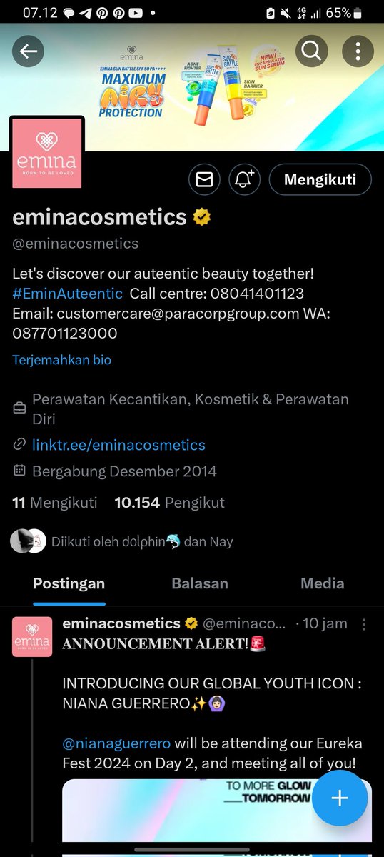 httpjenoz's tweet photo. @eminacosmetics Pliiiis mau banget cobain Airy suprise Tint shade Yada yada nyaaaaa 🥹 wish me luck! 💪✨️🫶

#EurekaFest2024
#EminaEurekaFest
#ToMoreGlowTomorrow 
#EminAuthentic https://t.co/O9VcV6g5w8