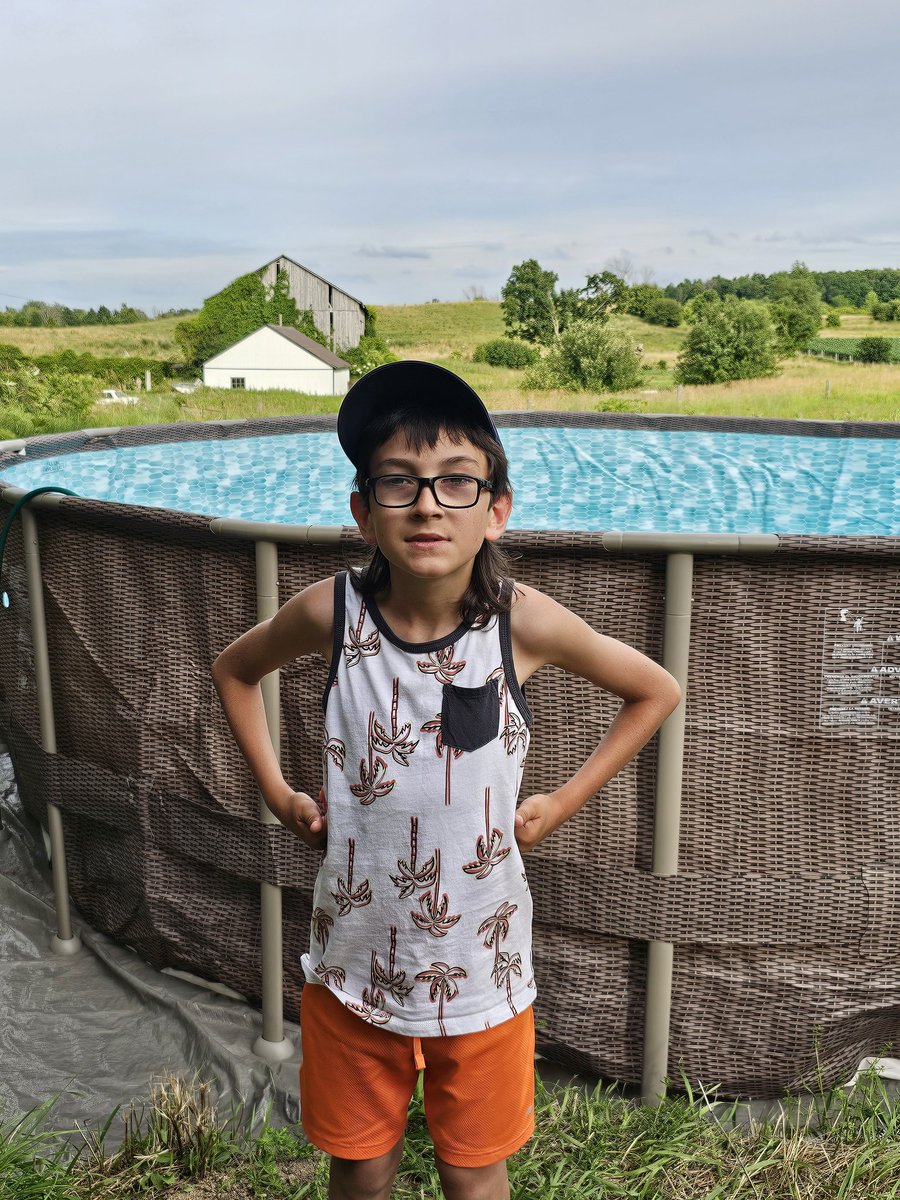 perduproject's tweet photo. Getting our families pool set up on this super hot day 😁 @wilkjef. It's a deeper pool this year, and it looks like our son Keenan better put those swimming lessons to use and keep his chin up 🤣 https://t.co/Fs1eDwtGjl