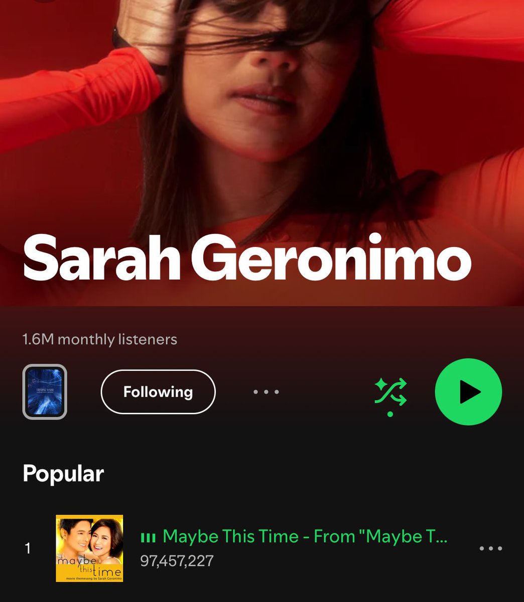 ariguhlinda's tweet image. Almost 130k streams yesterday for #MaybeThisTime!! 😭💛