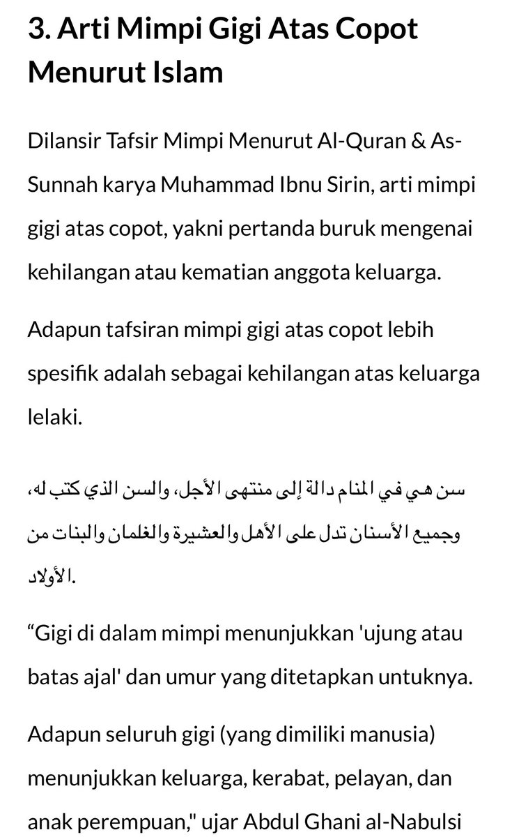 Semalem mimpi gigi depan copot, trus bangun subuh langsung googling tafsir mimpi.
Baru mimpi aja rasanya udah gak kuat… Sedih bangeeett ya Allah… 😢