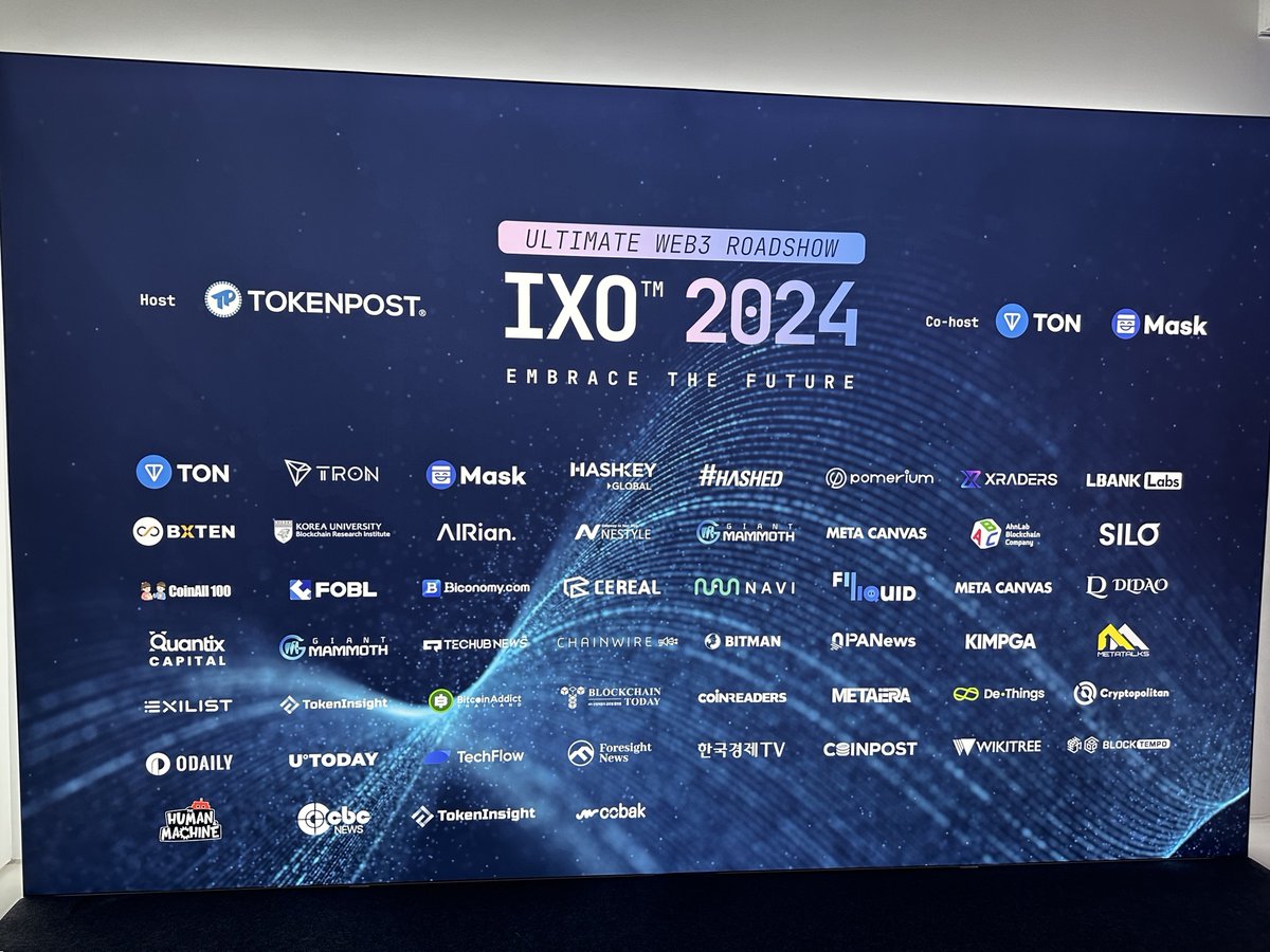 📢#𝐌𝐔𝐂 𝐚𝐭𝐭𝐞𝐧𝐝𝐞𝐝 #𝐈𝐗𝐎𝟐𝟎𝟐𝟒 𝐛𝐲 #𝐓𝐎𝐊𝐄𝐍𝐏𝐎𝐒𝐓📢

Yesterday, MUC team participated in the IXO™ 2024 event hosted by TOKENPOST in Gangnam, Seoul. We had the opportunity to converse and network with various projects, gaining insights and checking out the