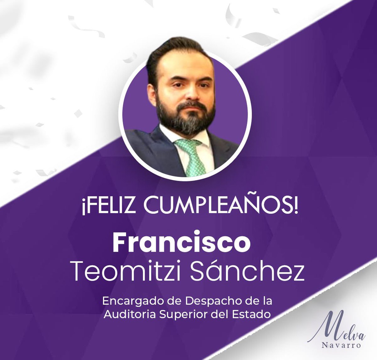 melnavs's tweet photo. Querido @F_Teomitzi deseo que pases un estupendo día de cumpleaños rodeado de tu familia y seres queridos. 

Te mereces una tarde llena de bendiciones y alegrías 🎊 

¡Muchas felicidades! https://t.co/aksgiwjV8G